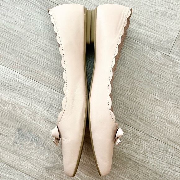 Kate Spade Eleni Flex Blush Pink Scalloped Leather Point Toe Ballet Flats 8.5 - Picture 8 of 8